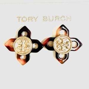 Tory Burch Gold and Tortoise Earrings